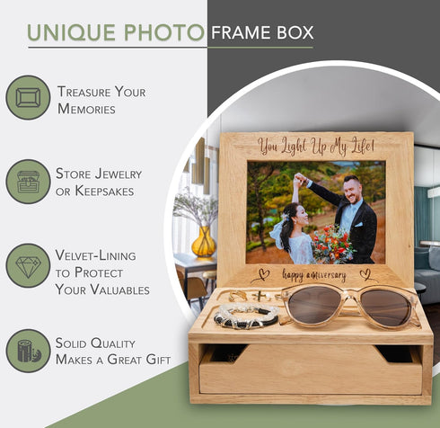 Happy Anniversary Wood Photo Frame Box